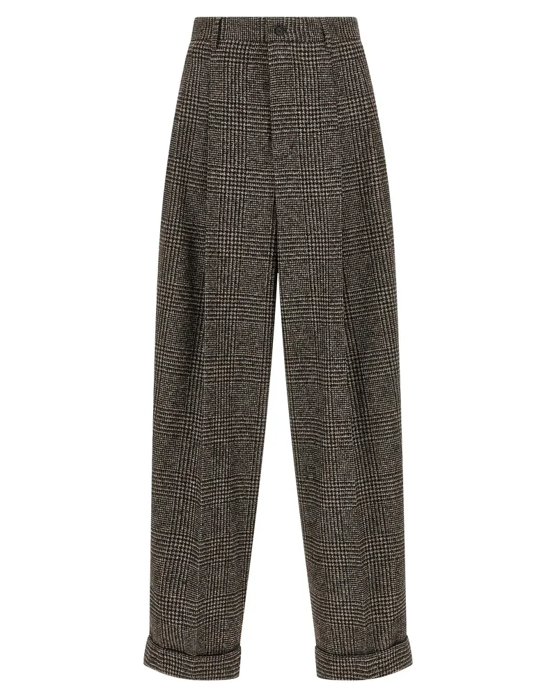 Dolce & Gabbana Prince of Wales Wollhosen Brown