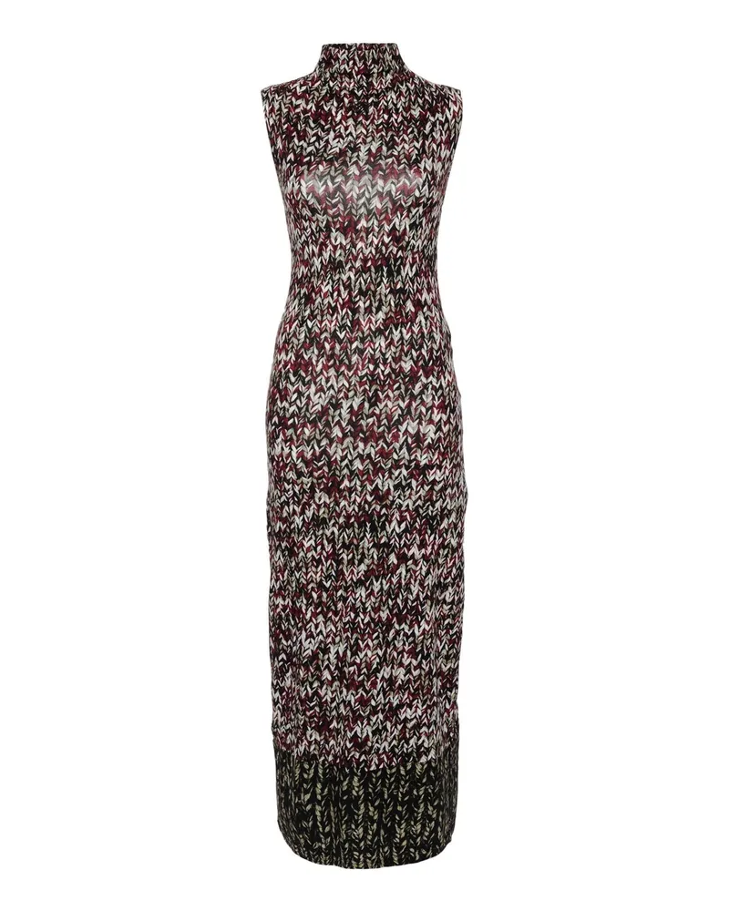 Loewe Strick -Druck langes Kleid Green