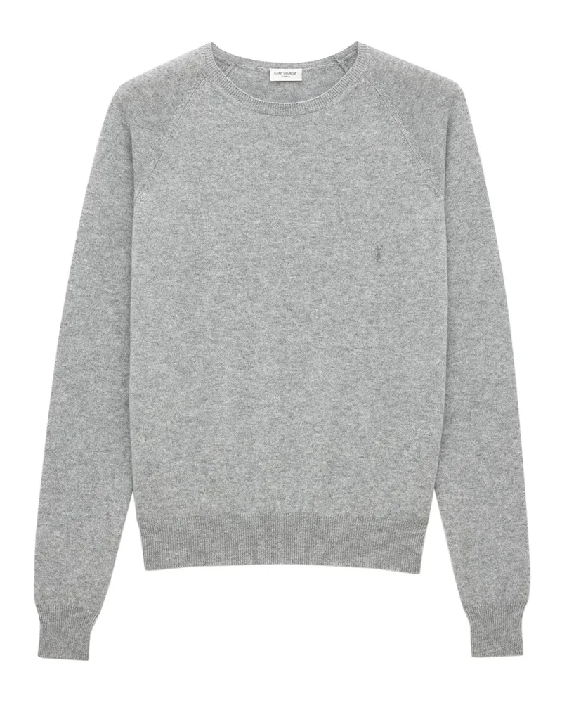 Saint Laurent Cassandre C nur Pullover Gray