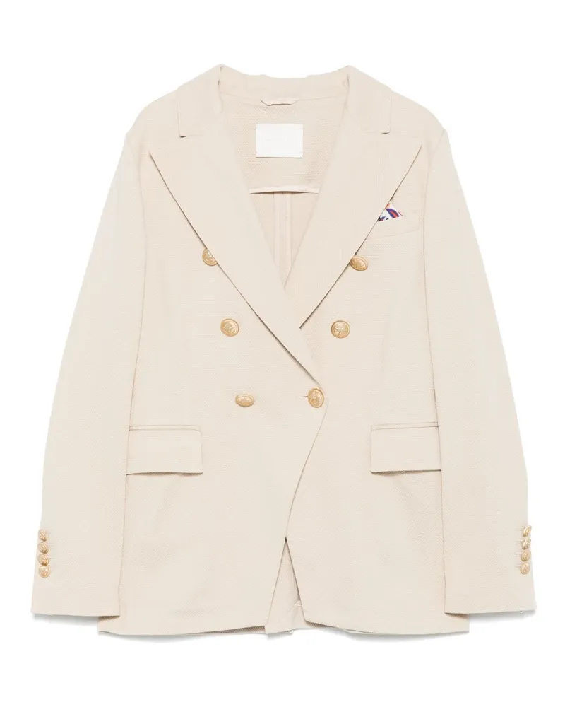 CIRCOLO 1901 Cotton Double Breasted Jacke Beige