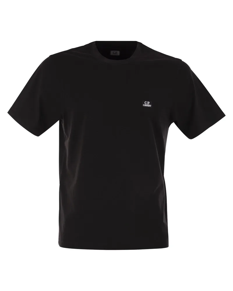 C.P. Company Cotton T -Shirt mit Logo Patch Black