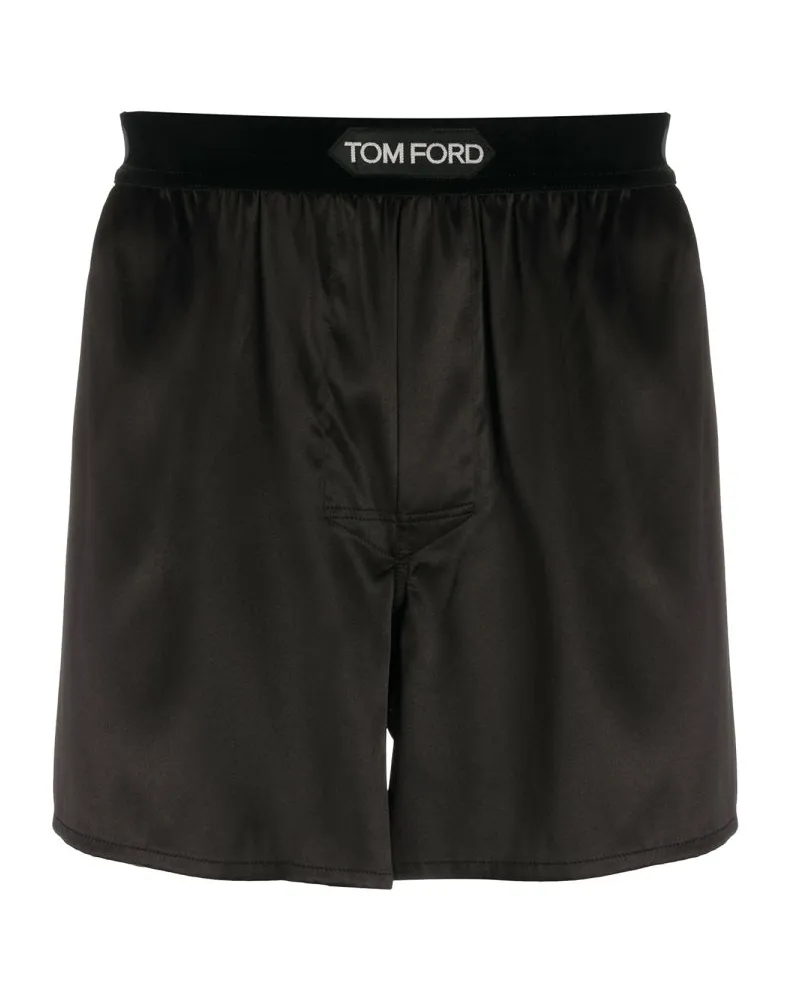 Tom Ford Silk Boxer Shorts Brown