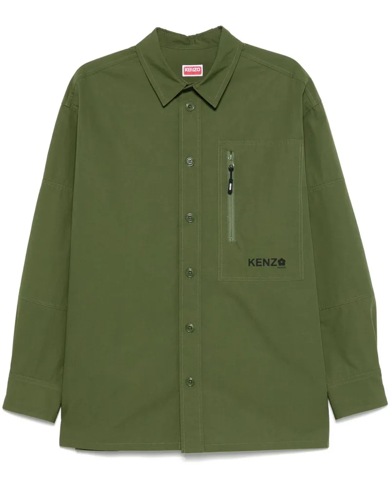 Kenzo Boke Blumenhemd Kaki