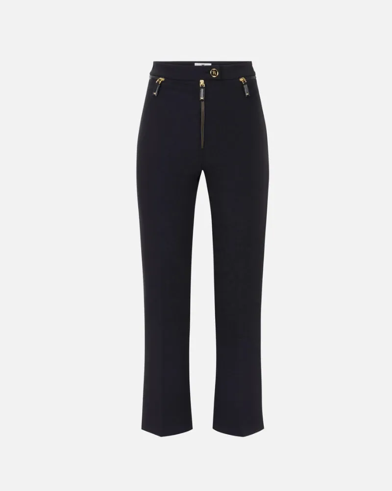 Elisabetta Franchi Double Crepe Hosen Black