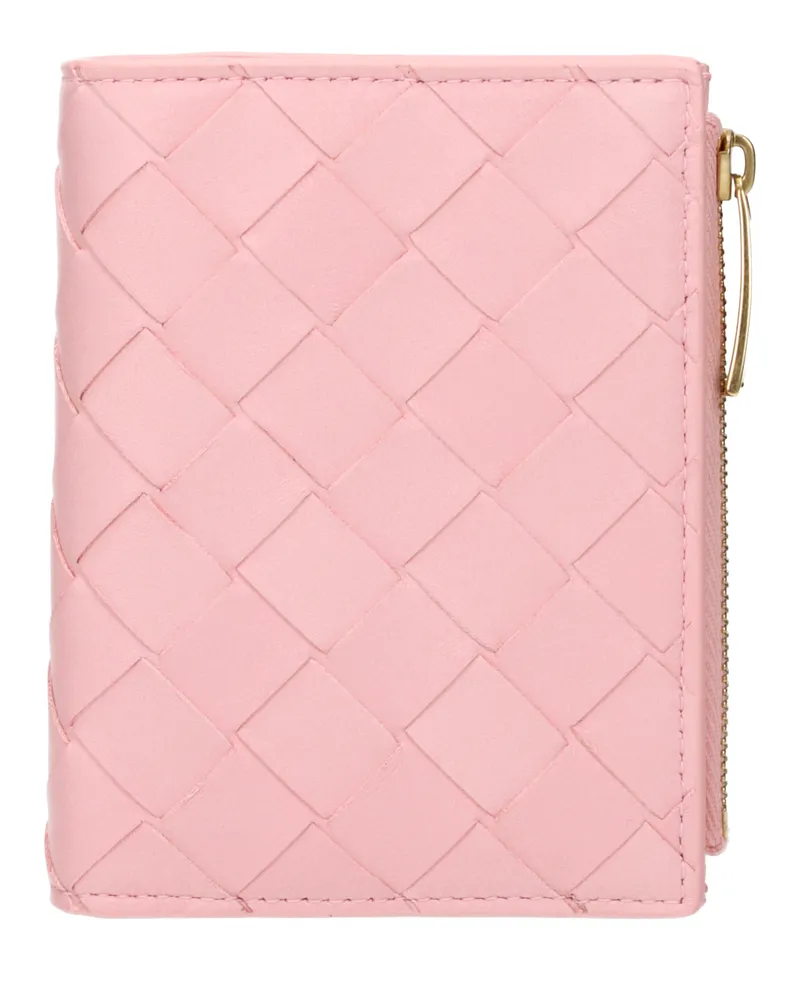 Bottega Veneta Damens Rosa Ledergeldbörse -