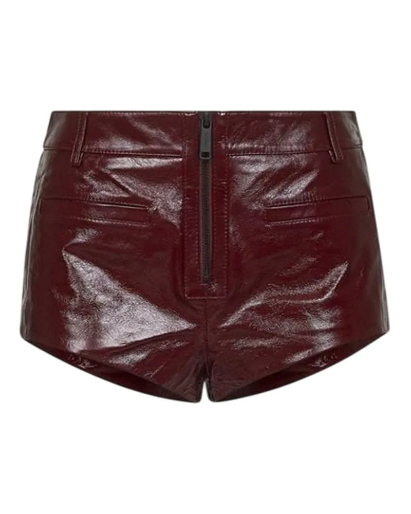Self-Portrait Selbstporträt Frauen "s Rote Reißverschluss -Ledershorts Burgundy