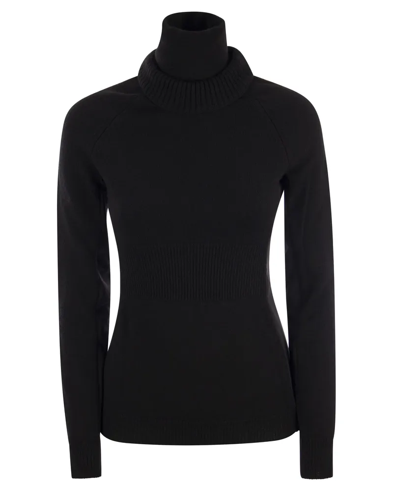 Moncler Wollschernpolsterpullover Schwarz