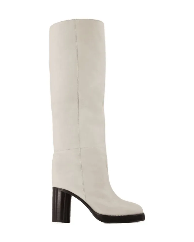 Isabel Marant Leila Stiefel in weißem Leder White