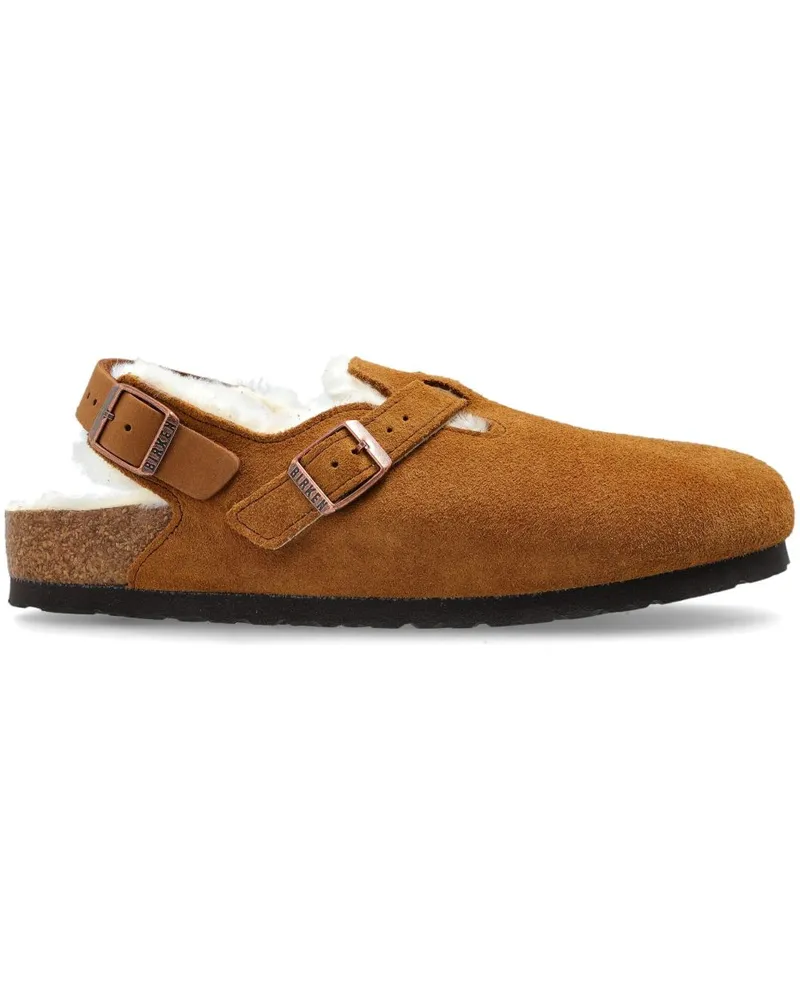 Birkenstock Tokio Shearling Wildleder Pantoffeln Leather