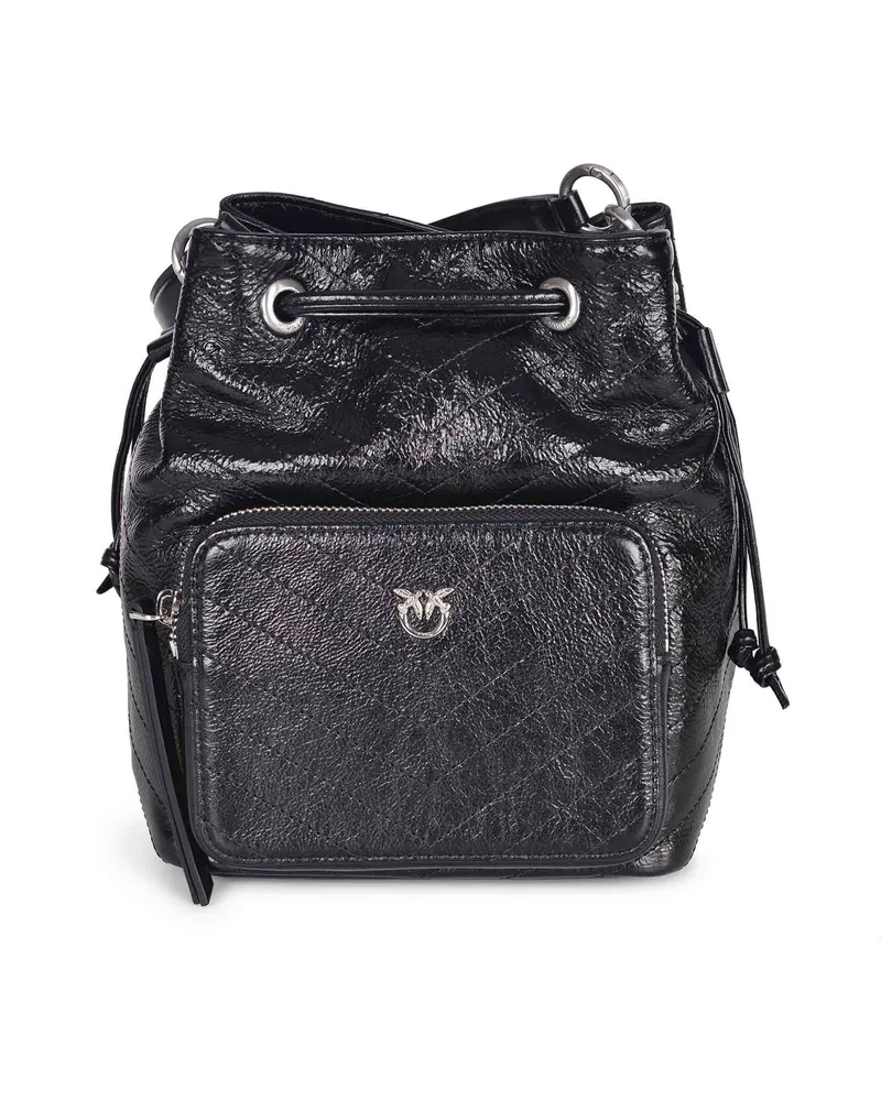 Pinko Cargo Bucket" -Tasche aus Leder Black