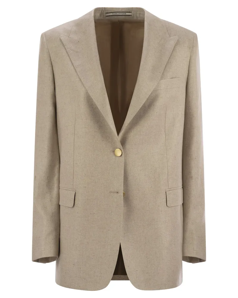 Tagliatore Two Button Seidenjacke Beige