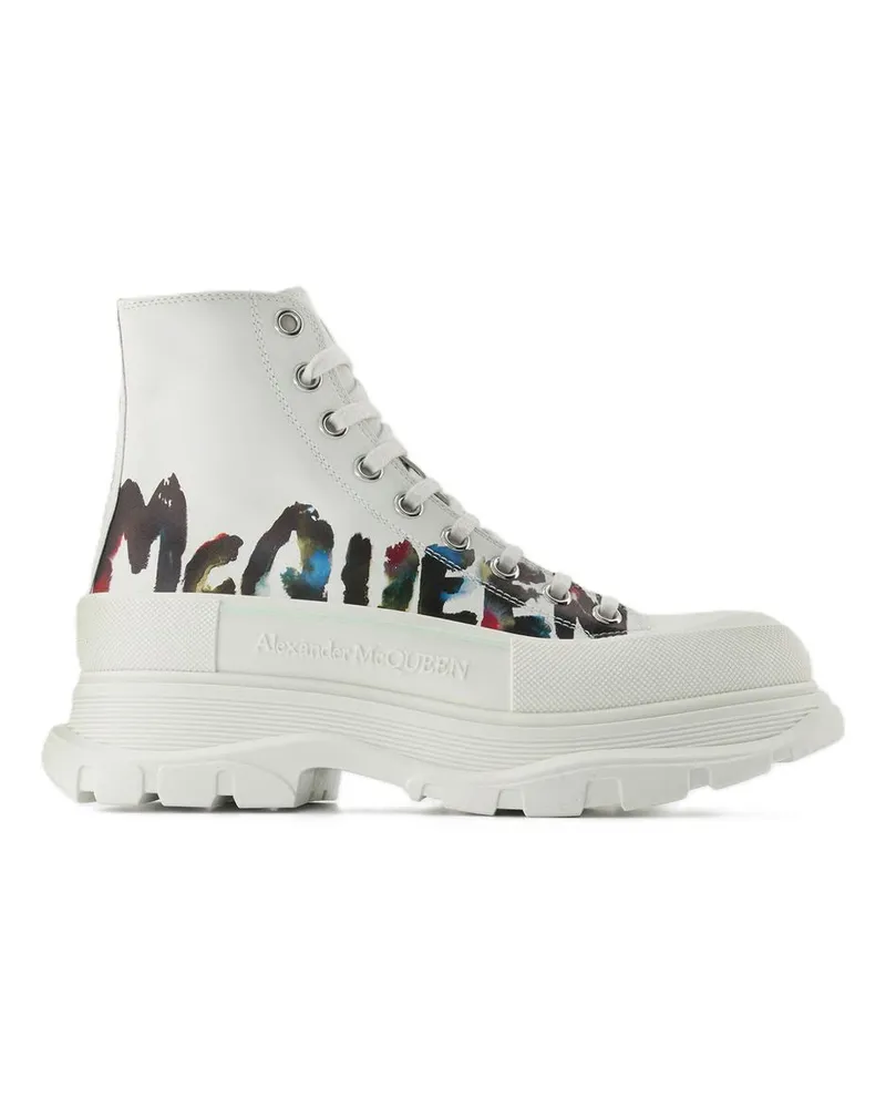 Alexander McQueen Tread Slick Sneakers  White Canvas White
