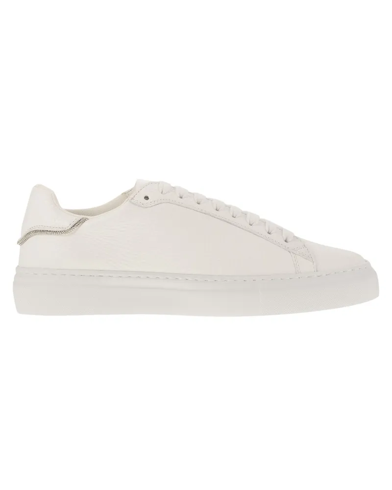 Fabiana Filippi Leder Trainer mit Diamantfaden White