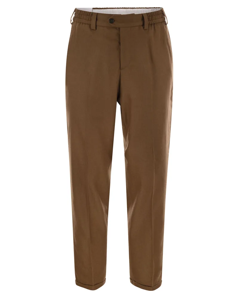 PT TORINO die Rebellenwolle und Kaschmirhose Cognac