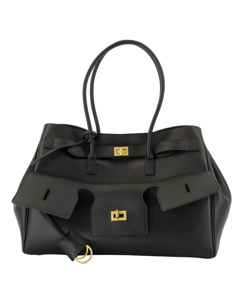 Balenciaga Rodeo Small Shopper Bag  Leder schwarz Schwarz