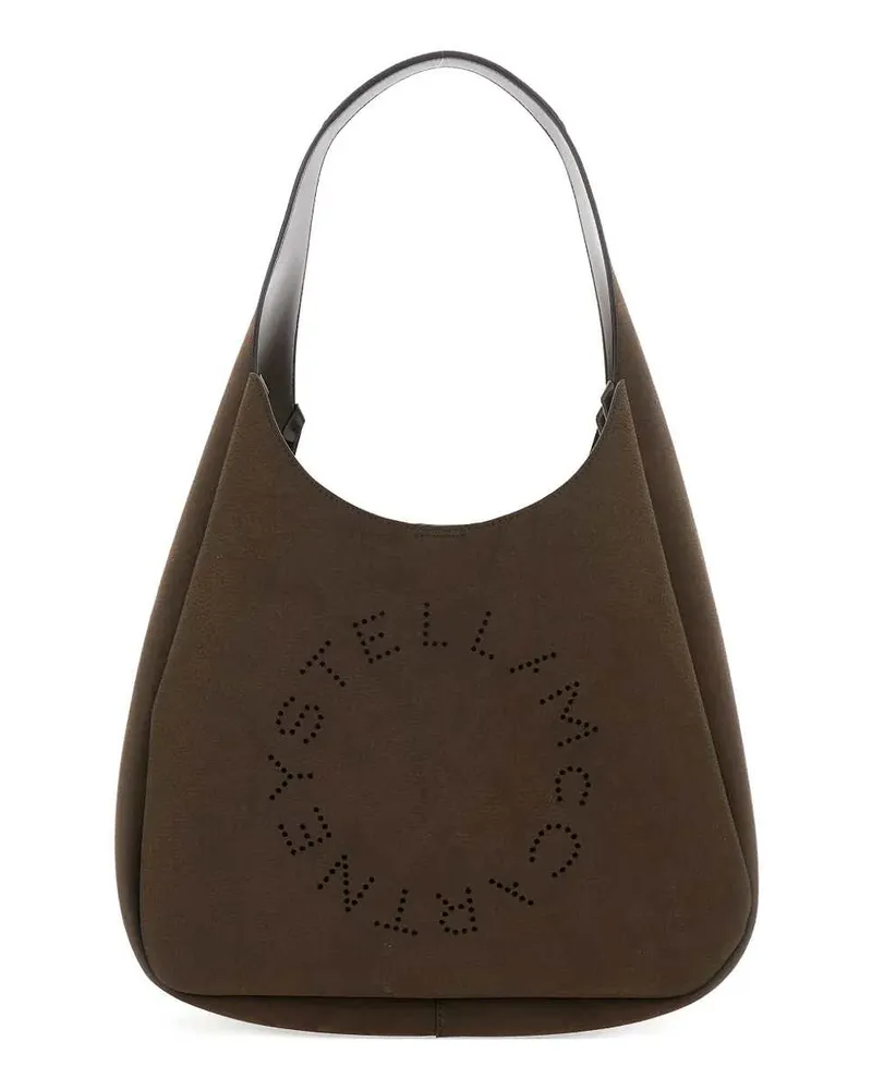 Stella McCartney Umhängetasche mit perforiertem Logo Moka