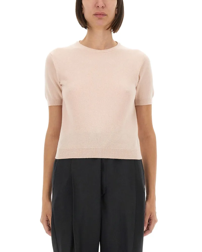 Maison Margiela Wolle Crew Neck T -Shirt Pink