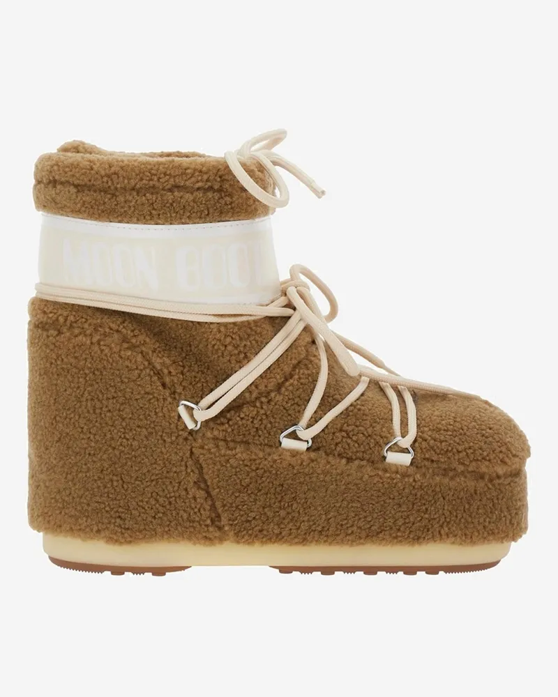 Moon Boot Mondstiefel -Symbol niedrige Knöchelstiefel Beige