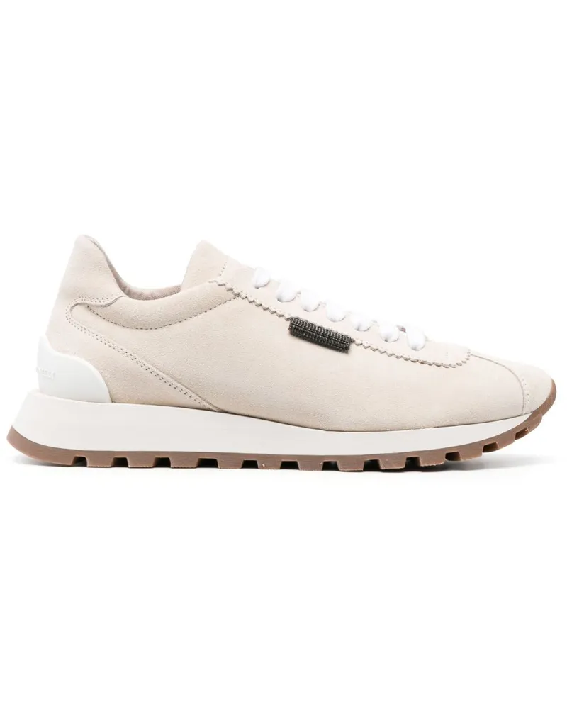 Brunello Cucinelli Ledersneaker Ivory