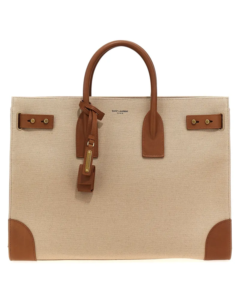 Saint Laurent Sac de Jour' Große Handtasche Beige