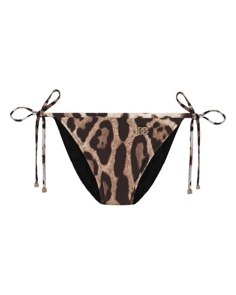 Dolce & Gabbana Bikinihose mit Leopardenmuster Brown