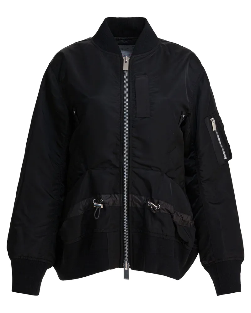 Sacai Bomberjacke aus Nylon-Twill von Black