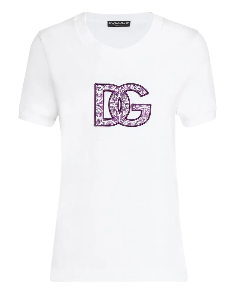 Dolce & Gabbana Logo Baumwoll -T -Shirt White