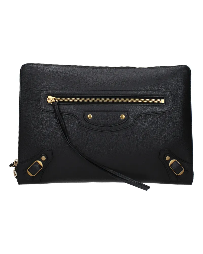 Balenciaga Neo Classic Pochette Damens Leder Schwarz -