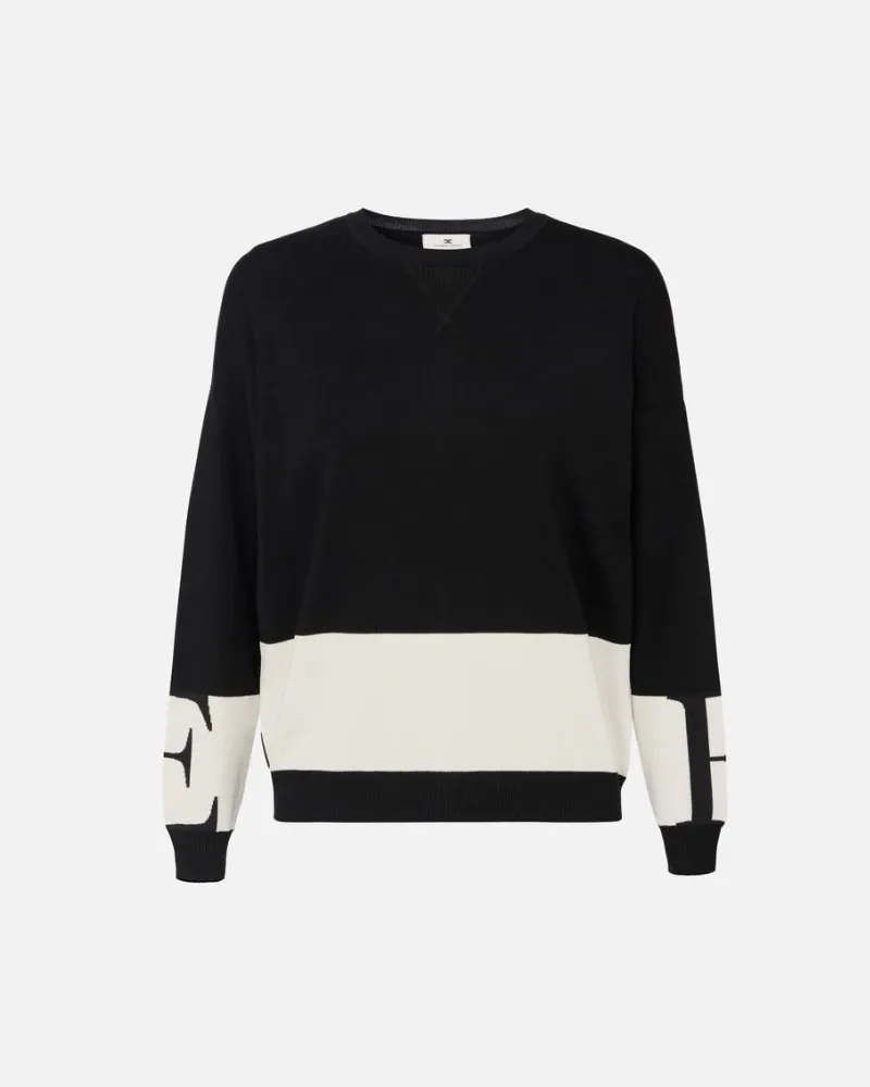 Elisabetta Franchi Logo -Pullover Nero