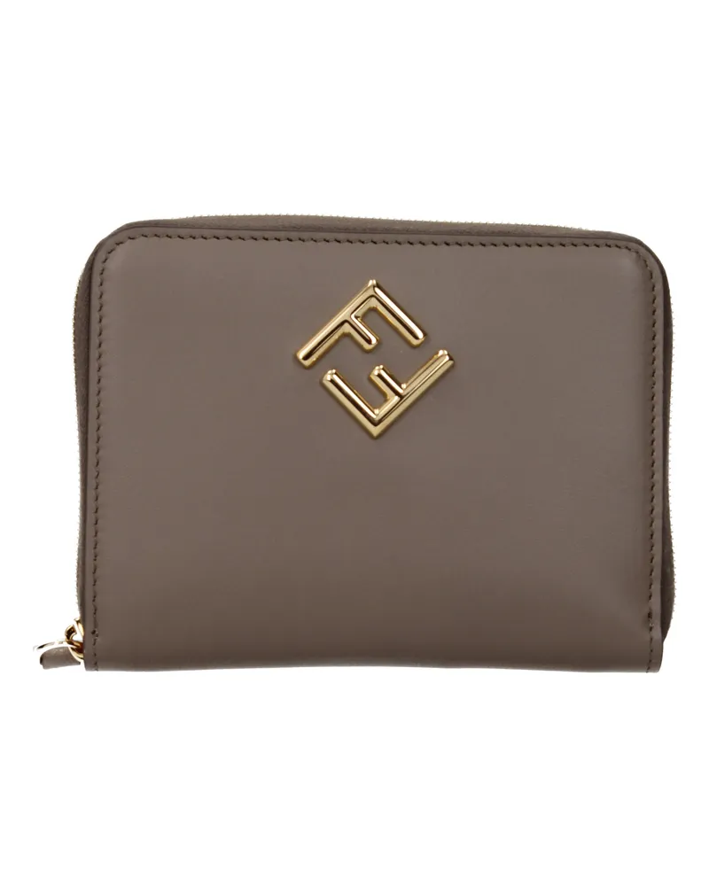 Fendi Damens Geldbörse Grau/Trüffelleder -