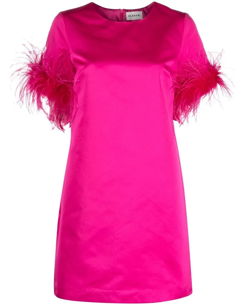 P.A.R.O.S.H. gefiedertes Minikleid Fuchsia