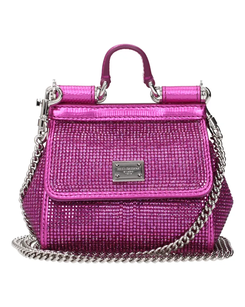 Dolce & Gabbana Dolce&Gabbana Damens Handtaschen Satin Fuchsia/Bougainvillea -