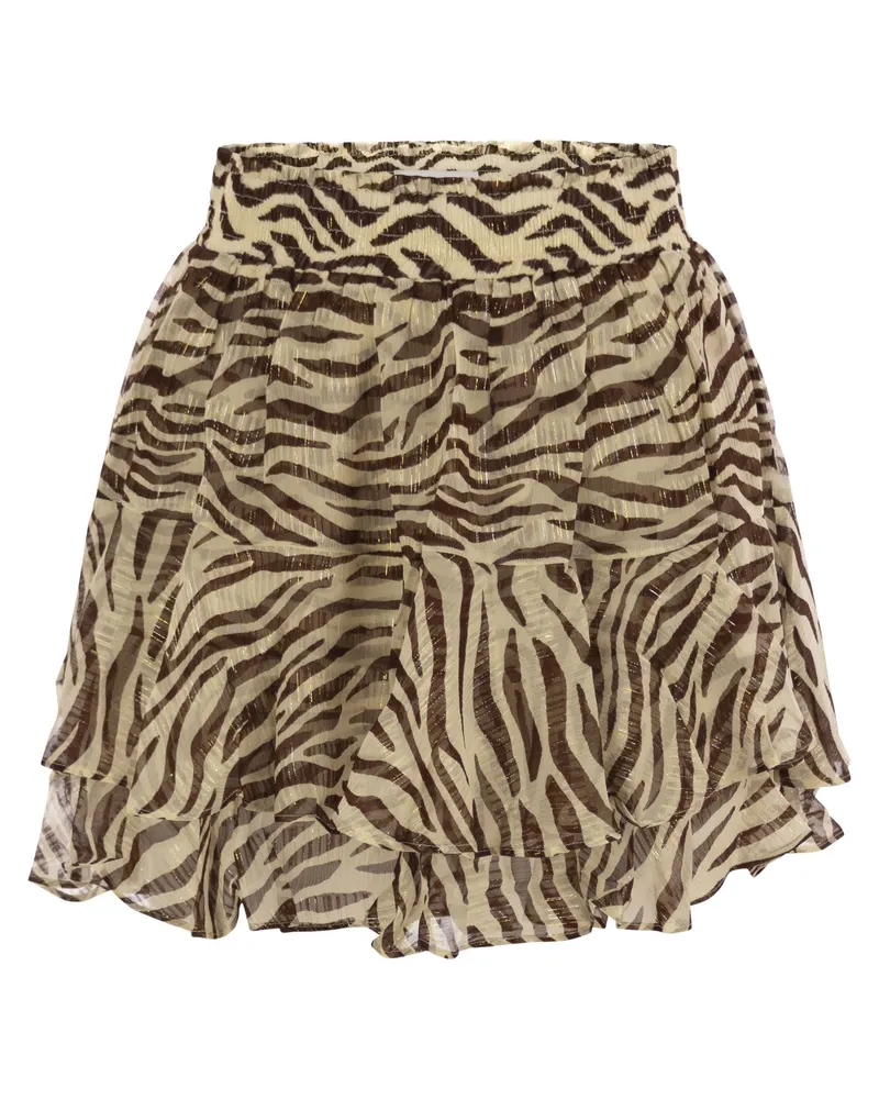 MC2 Saint Barth Eivissa Minirock mit Rüschen Beige