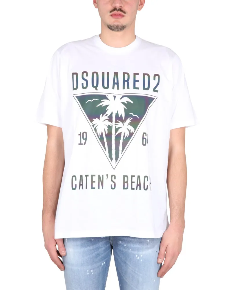 Dsquared2 T -Shirt D2 Caten 's Strand White