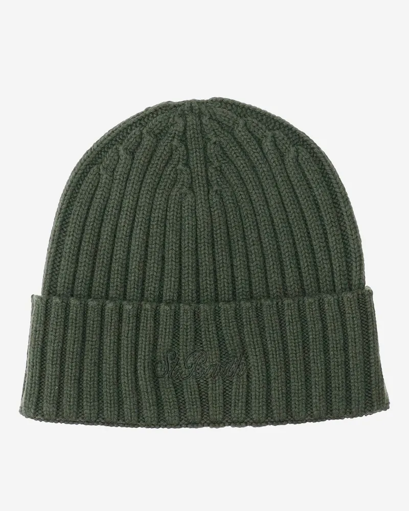 MC2 Saint Barth Wool Blend Mütze mit Logo Green