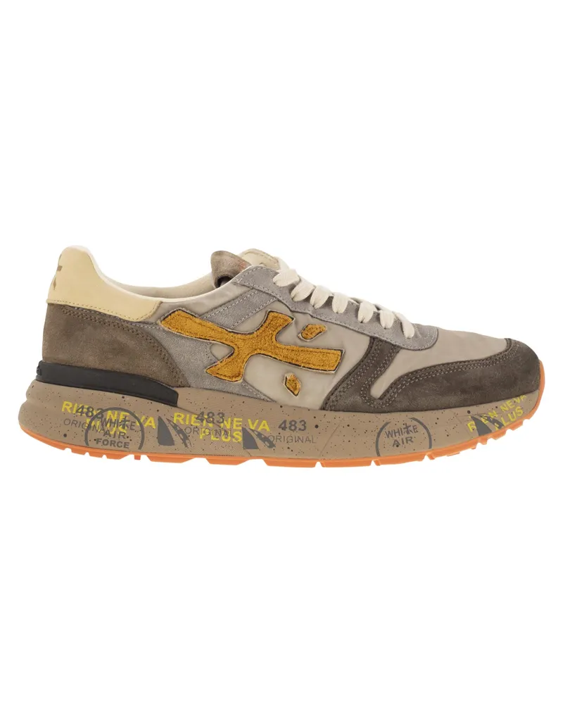 Premiata Mick 7866 Sneaker mit Seitenlogo Beige