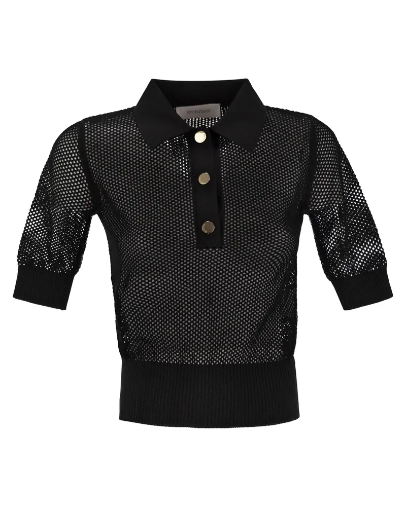 SPORTMAX Casta Mesh Strick Poloshirt Black