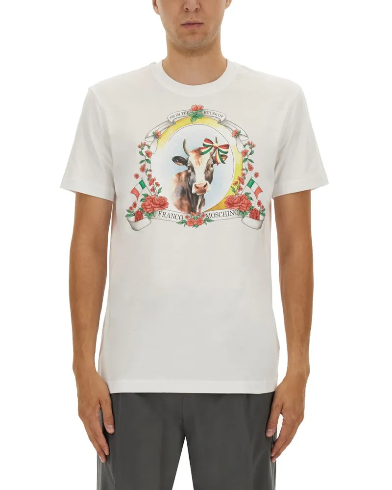 Moschino T -Shirt mit Logo White
