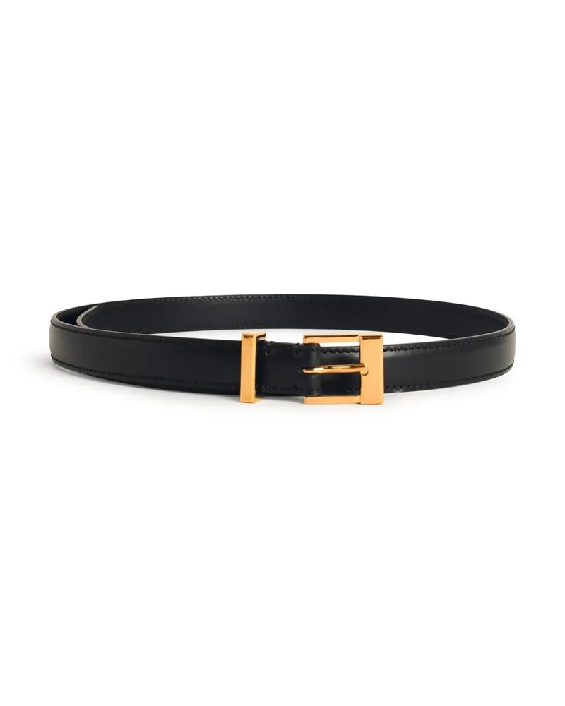 KHAITE Manhattan' schwarzer Leargürtel Black