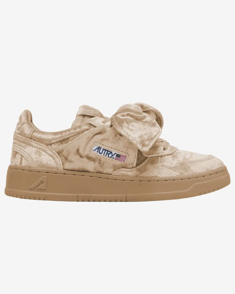 AUTRY Medalist Low Velvet Sneakers Beige