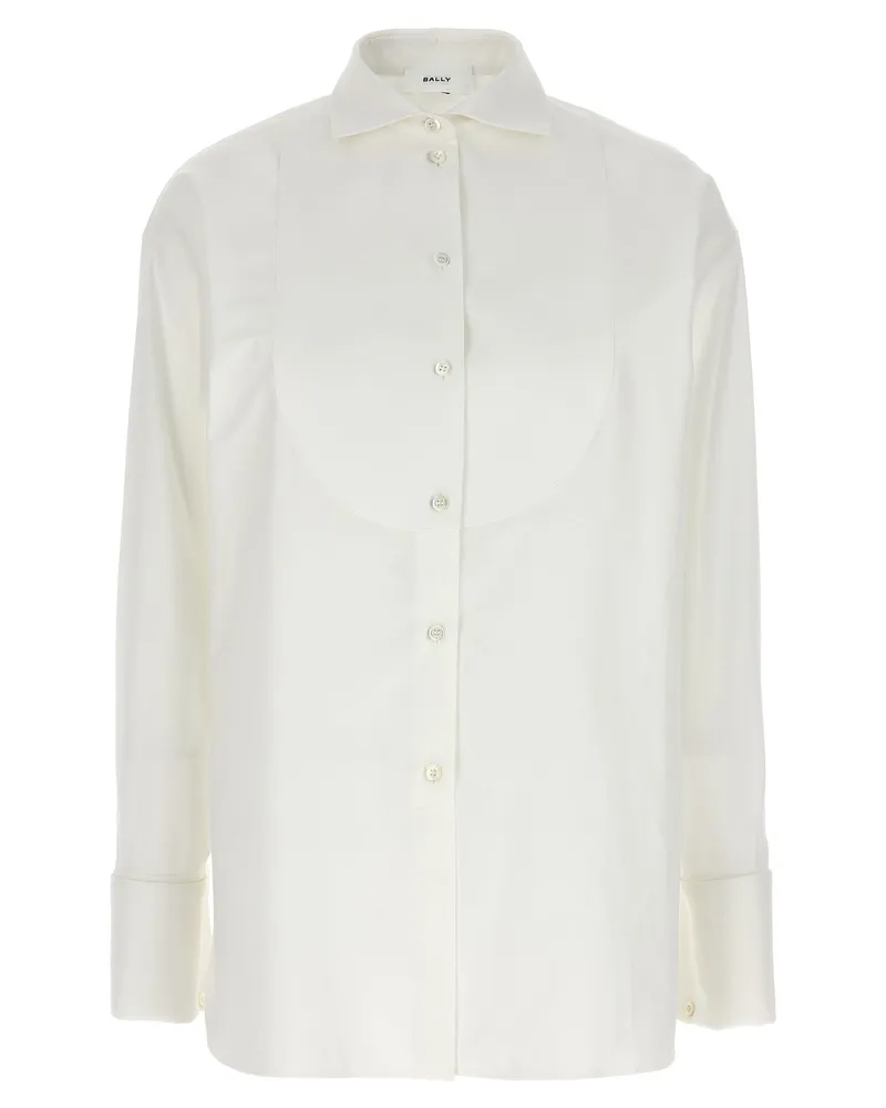 Bally Plastron Shirt Weiß