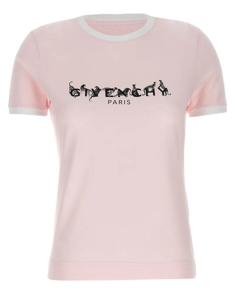 Givenchy Logo Druck T -Shirt Multicolor