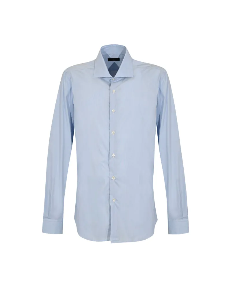 Fay Stretch-Hemd mit französischem Kragen Cielo