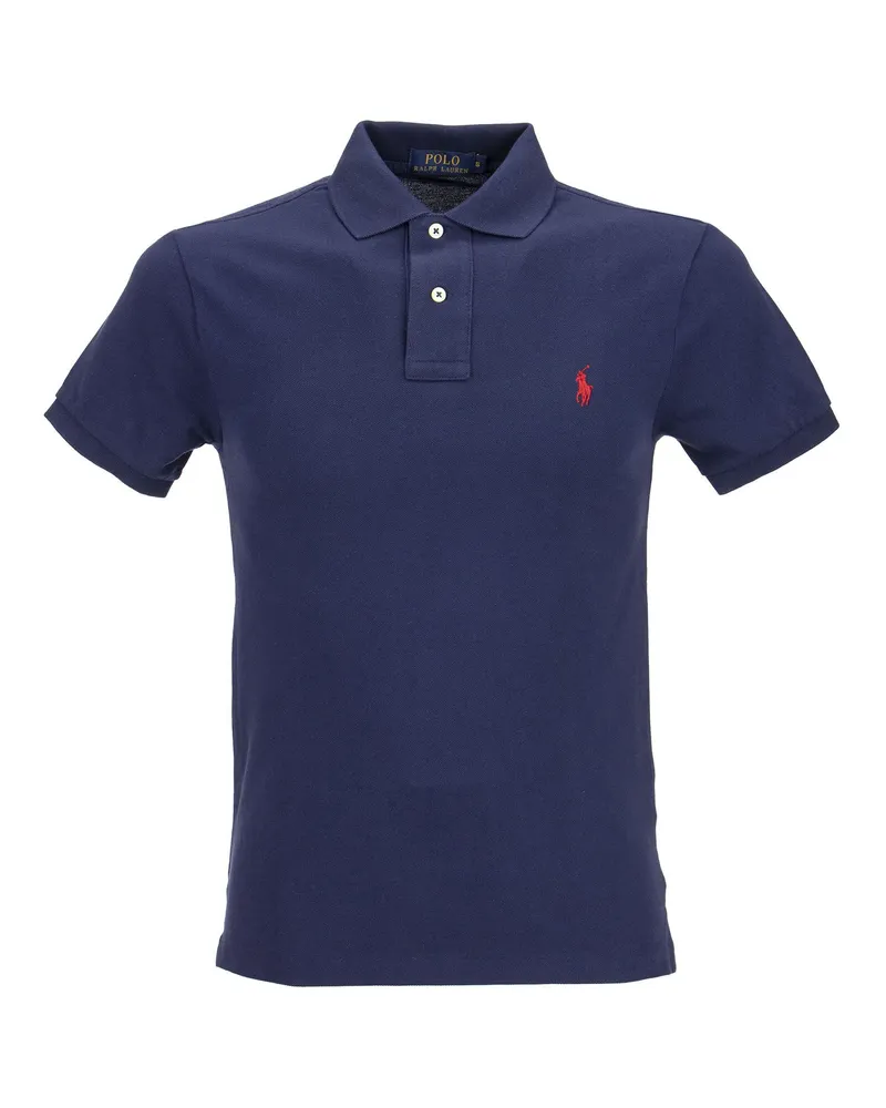 Ralph Lauren Slim Fit Mesh Polohemd Blau