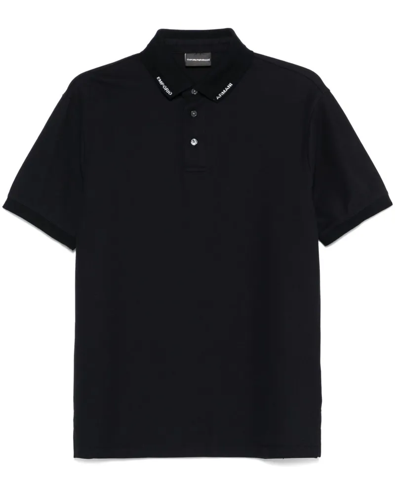 Emporio Armani Logo Cotton Polo -Hemd Blue