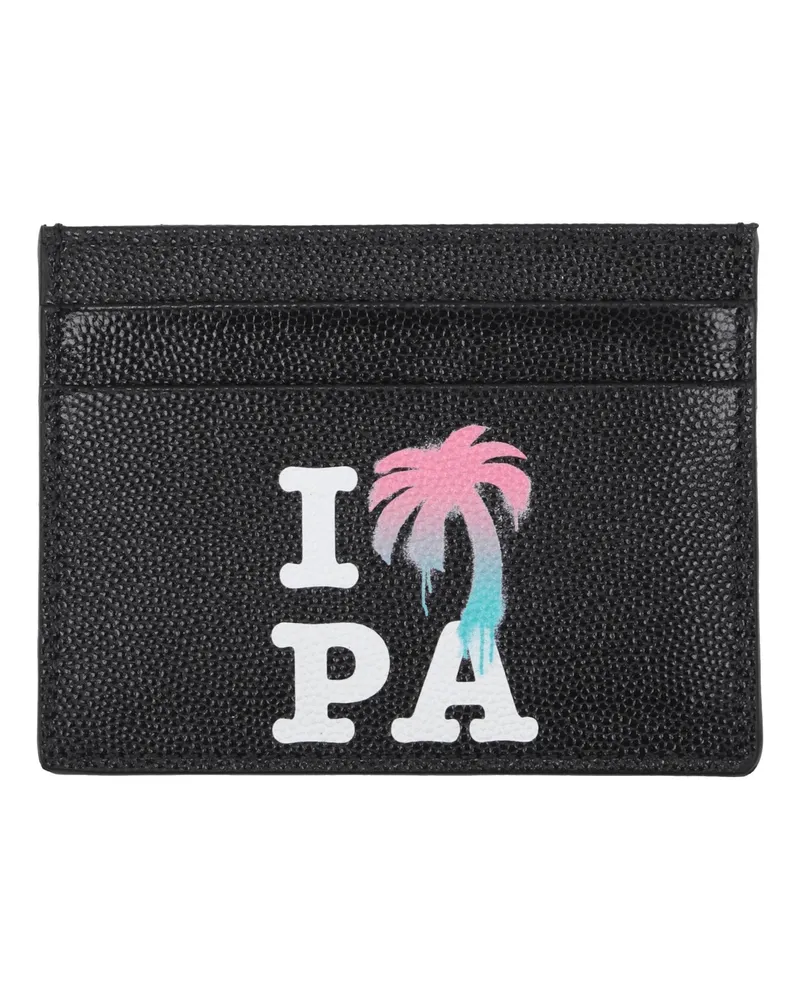 Palm Angels Herrens Ledergeldbörse Schwarz -