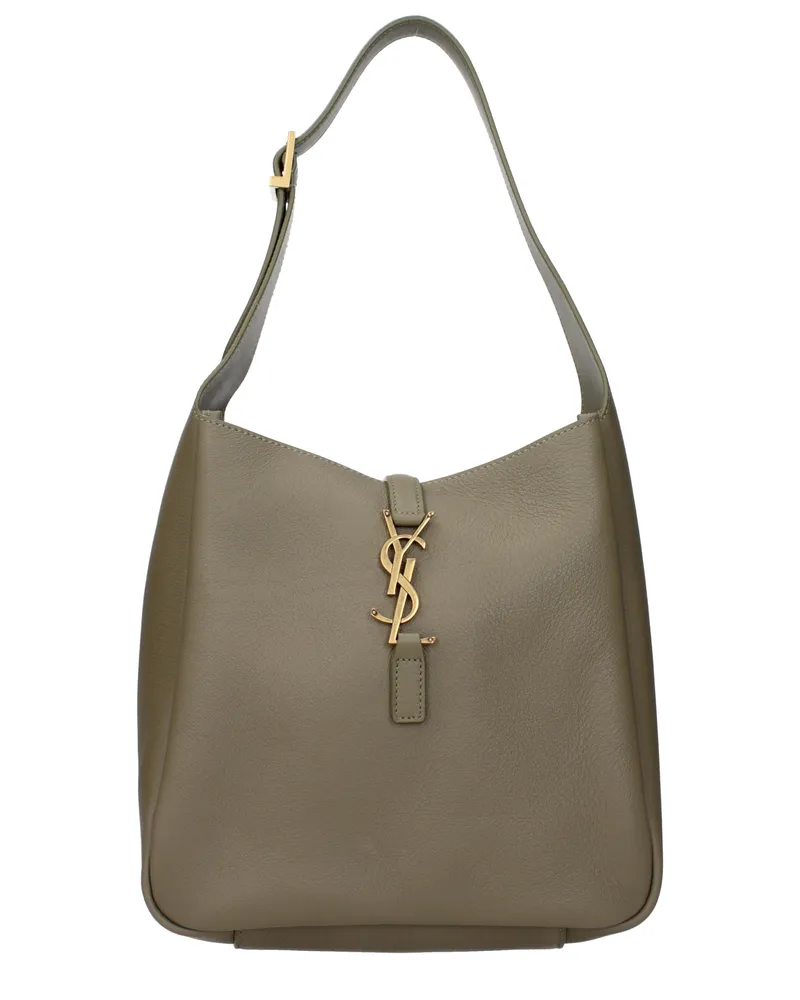 Saint Laurent Damens Le 5a7 Umhängetasche Grün/Moosleder -