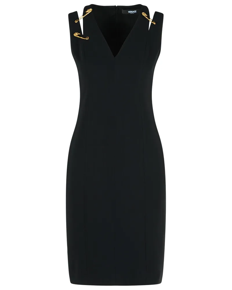 Versace Black Viskose Mischkleid Black