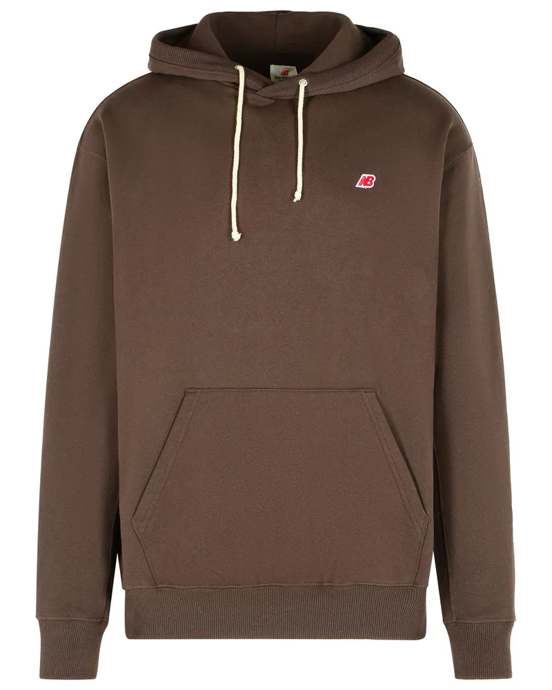 New Balance Neues Gleichgewicht braunes Baumwoll -Sweatshirt Brown