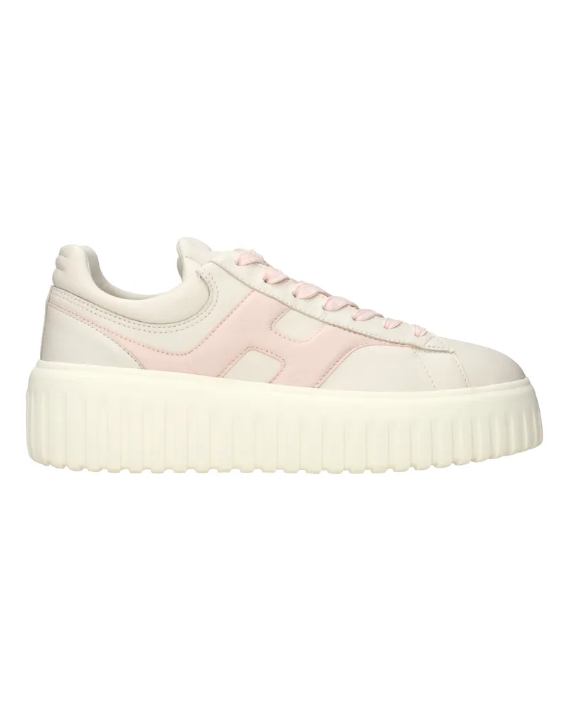 Hogan H Stripes Damens Sneakers Beige/Rosa Leder -
